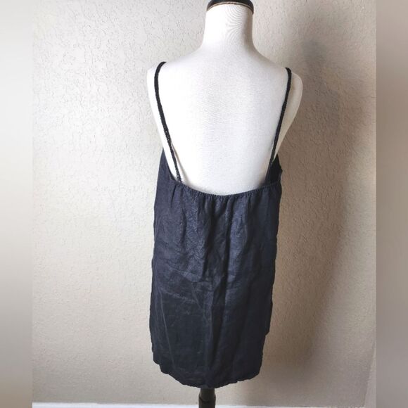 Reformation Lace Pleated Linen Top Black Womens Size XL - Picture 2 of 7